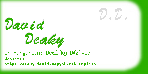 david deaky business card